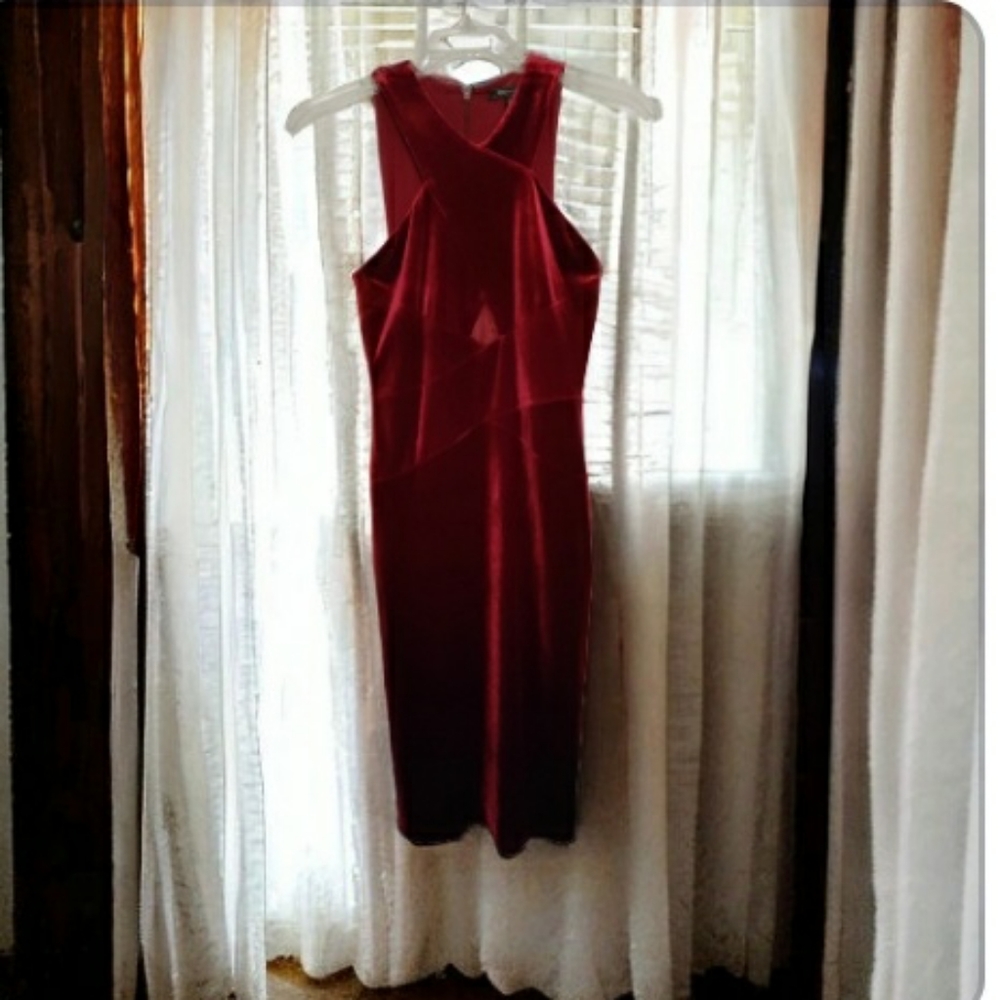 BCBG MAXARIA Velvet Midi Dress S